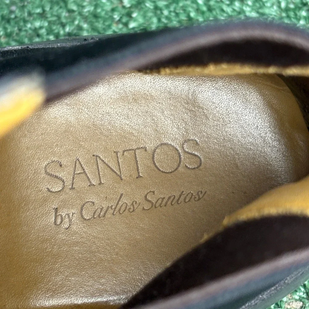 Carlos Santos Chelsea Leather Ankle Elastic Gusset Dress Boot Black Mens Sz 10.5